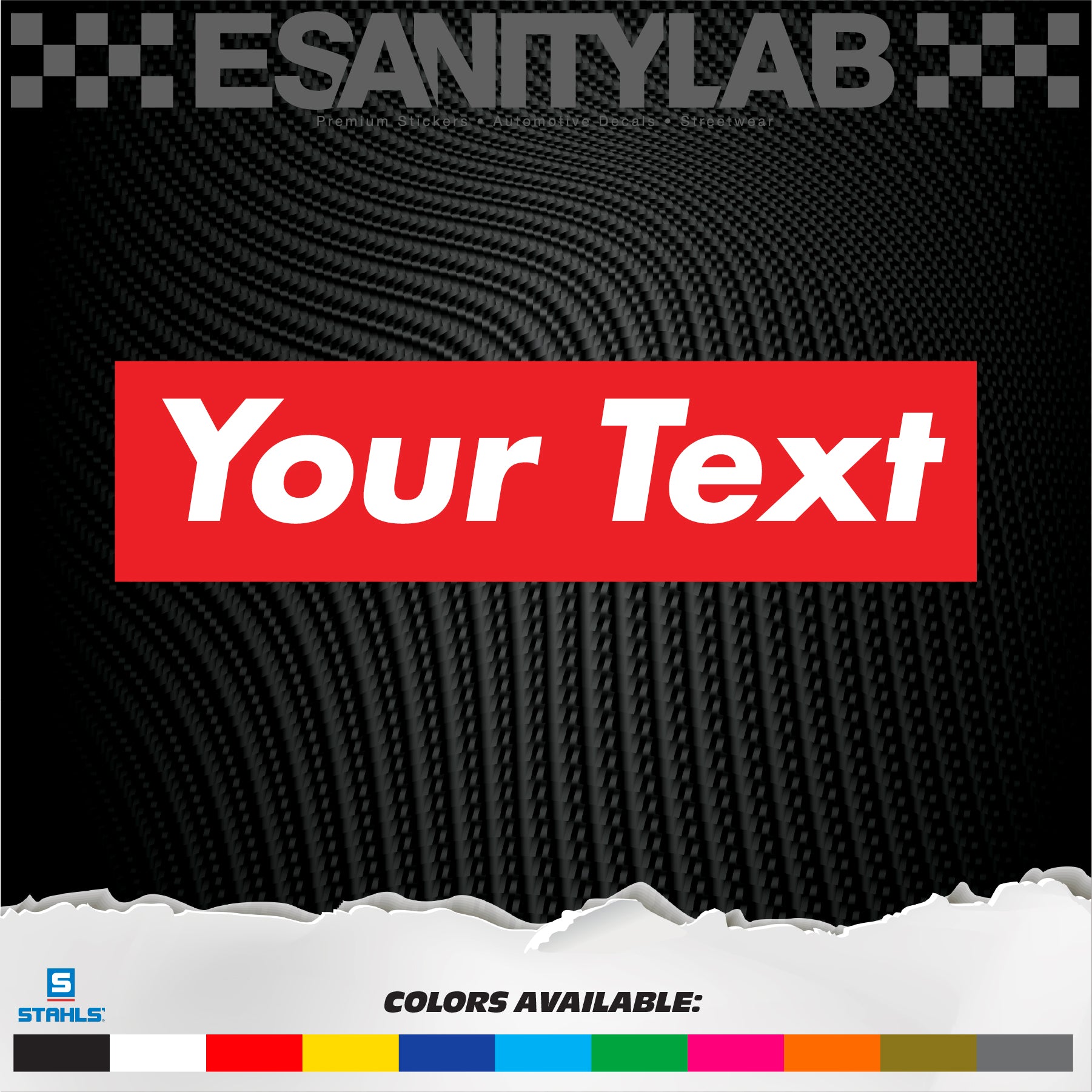 Custom Supreme Style Parody Premium Vinyl Decal Sticker Personalized