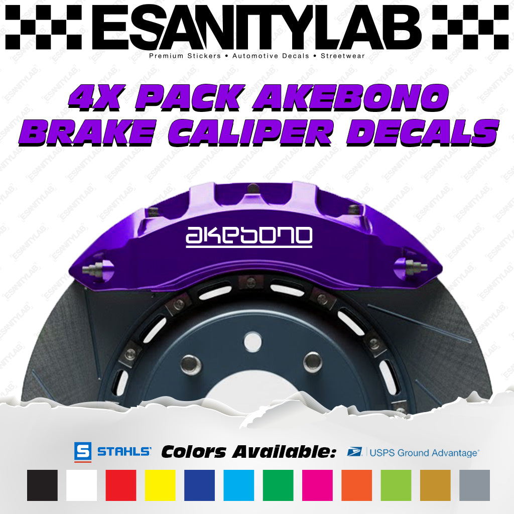 4X Pack Akebono Custom Premium Vinyl Sticker Decal Waterproof High Temp