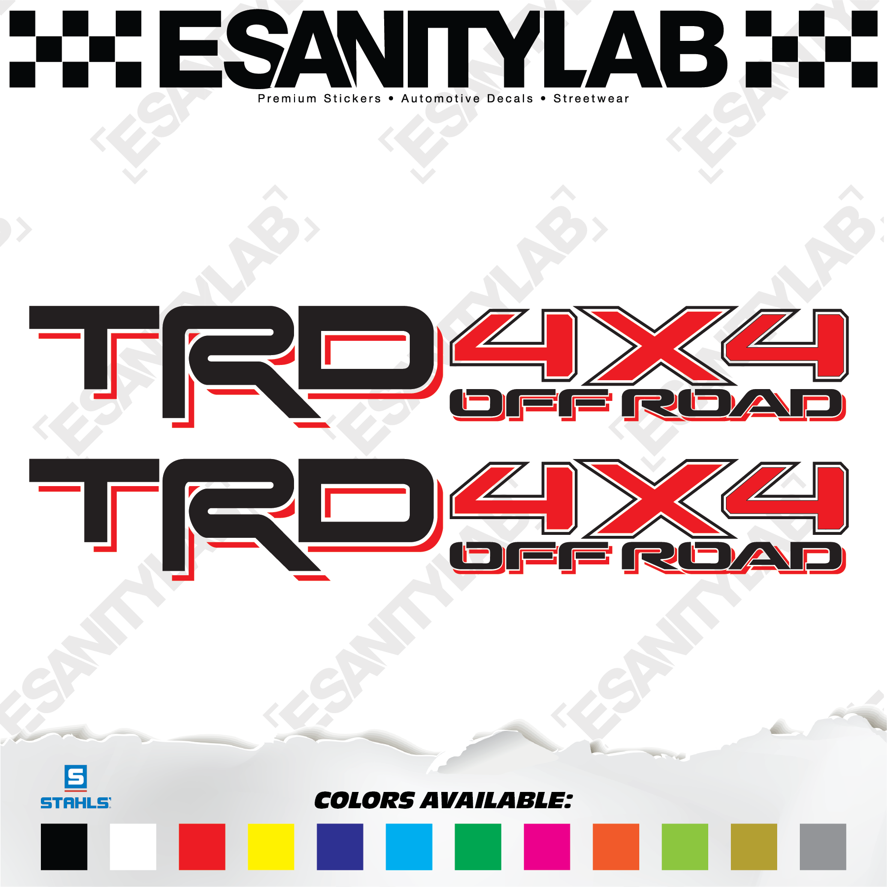 4x4 Off-Road Bed Vinyl Decal – 2x Pack – Off-Road Racing Style