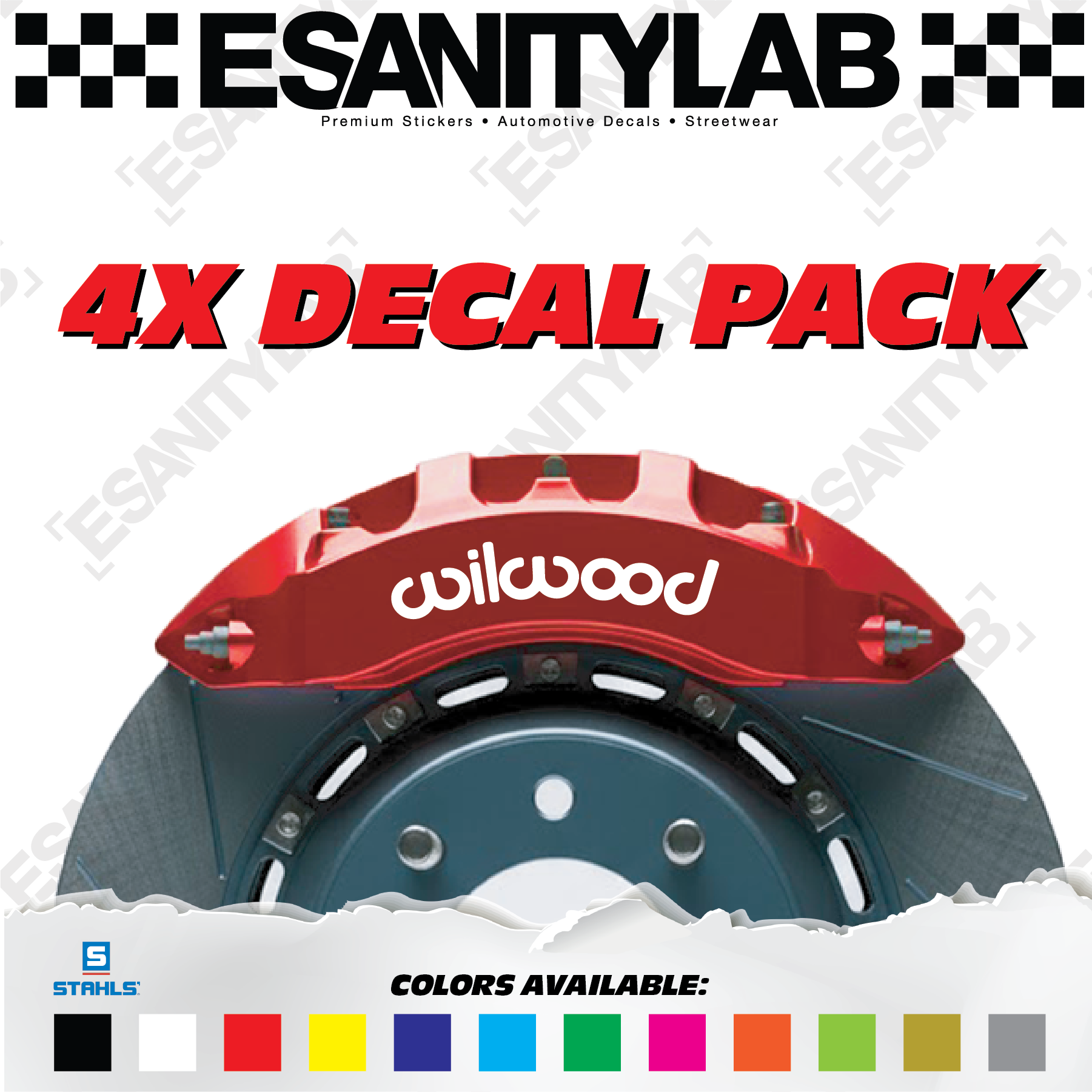Wilwood High Temp Brake Caliper- 4x Pack Premium Vinyl Decal