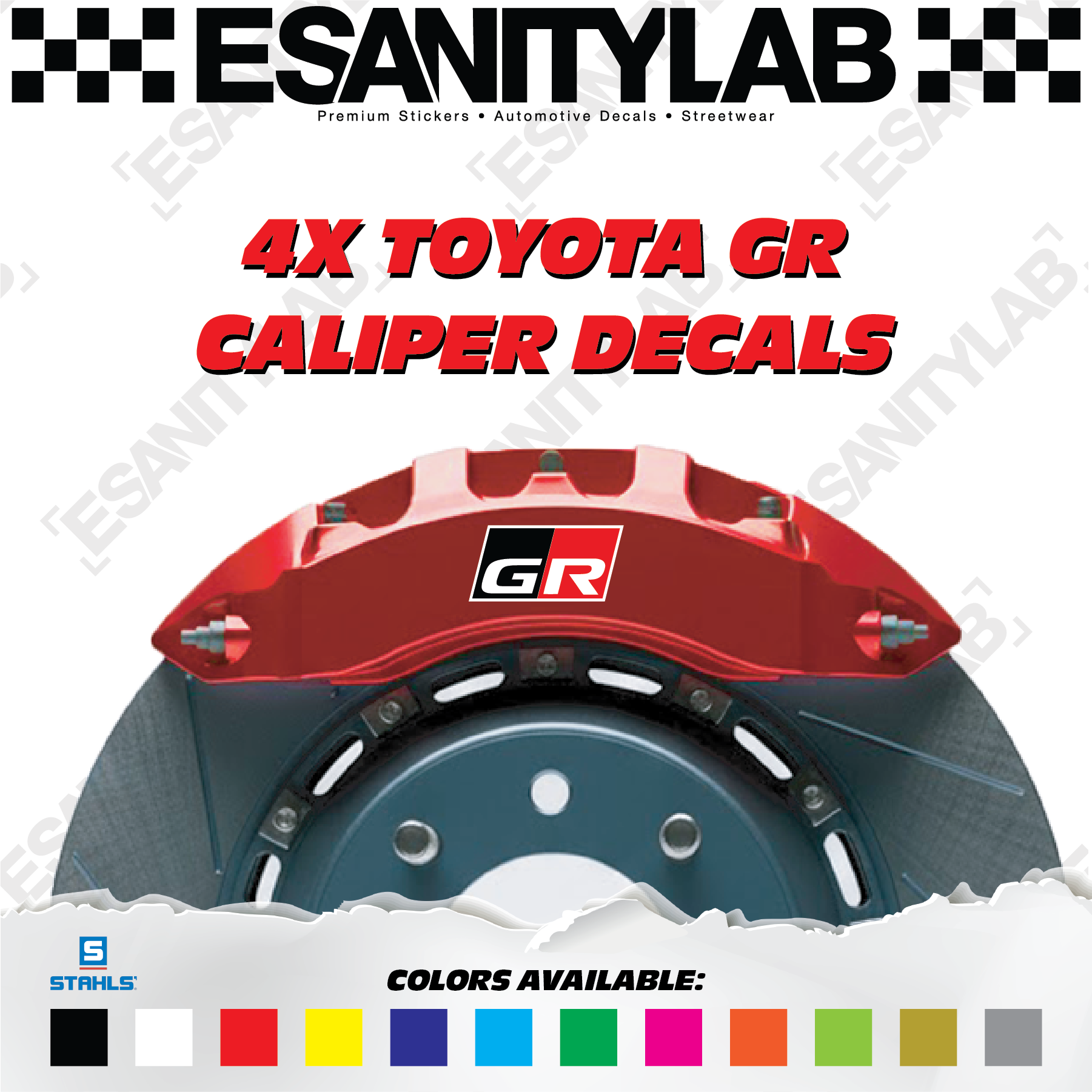 Toyota GR High Temp Brake Caliper- 4x Pack Premium Vinyl Decal