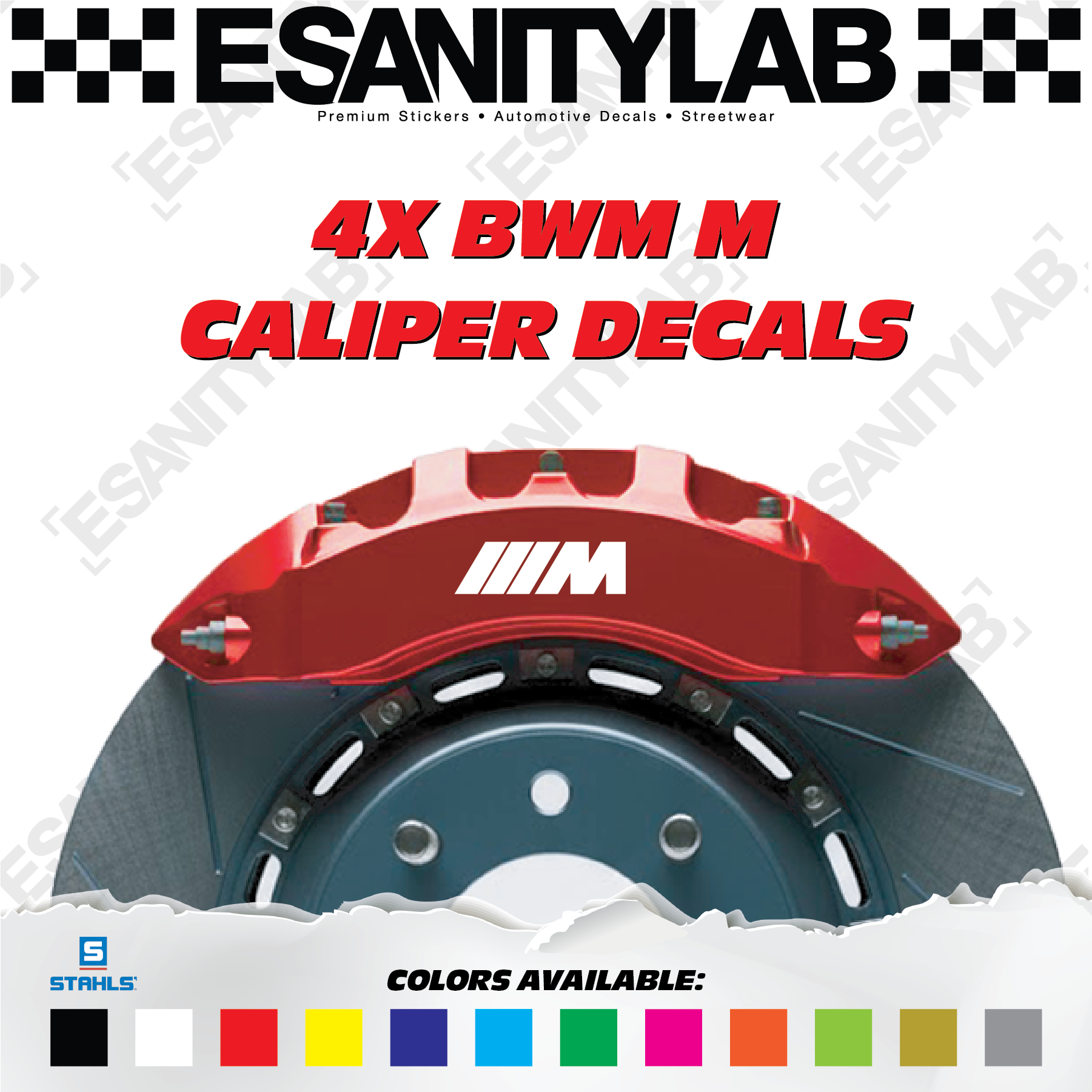 BMW M High Temp Brake Caliper- 4x Pack Premium Vinyl Decal