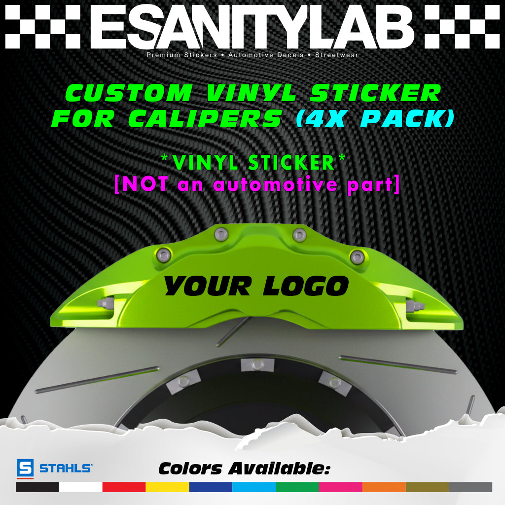 Brake Caliper Vinyl Sticker Decal – 4-Pack (Decorative Only, Not a Brake Part)