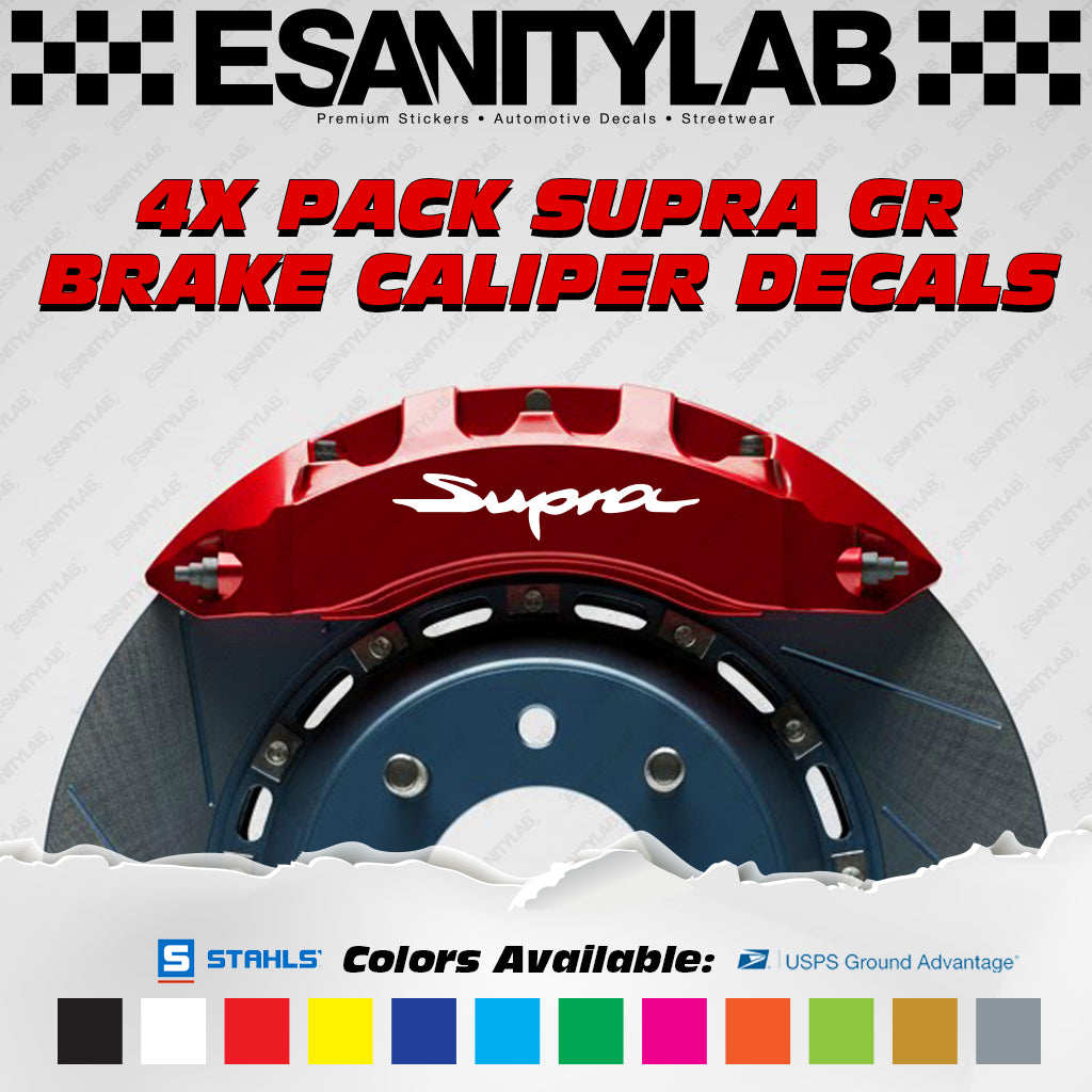 Toyota Supra GR High Temp Custom Caliper Brakes Decal Sticker - 4X Pack