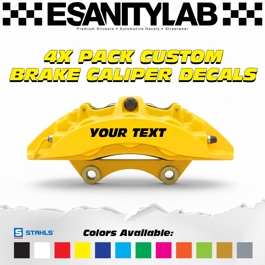Custom High Temp Caliper Brakes Decal Sticker - 4X Pack